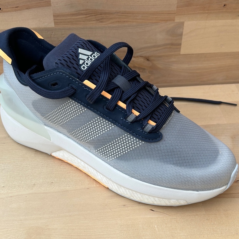Adidas Performance Men Bounce Running Shoes Grey Navy Blue Orange New